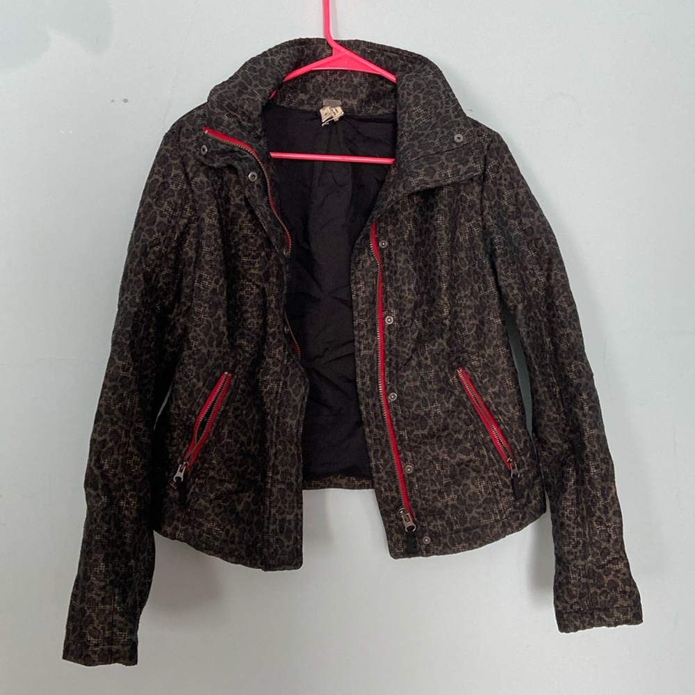 We the Free cheetah military style jacket